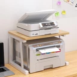 Garvee 2 Tier Printer Stand for Desk with Storage Multi-Purpose Storage Riser Small Office Organizer Shelf for Home/Office Space-Saving Desktop Organizer Small Space