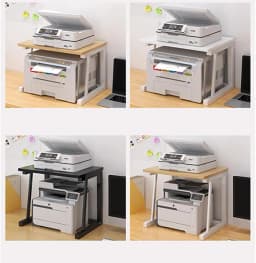 Garvee 2 Tier Printer Stand for Desk with Storage Multi-Purpose Storage Riser Small Office Organizer Shelf for Home/Office Space-Saving Desktop Organizer Small Space