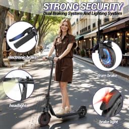 8.5'' Electric Scooter, 350W Powerful Motor & 19MPH Top Speed, 21 Miles Range, Folding E Scooter with Front Suspension for Teens and Adults