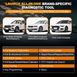 LAUNCH X431 Creader Elite 2.0 BBA ECU Coding Active Test for BMW for Benz for Audi Car Diagnostic Tool obd scanner Lifetime Free