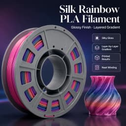 300g Rainbow PLA Filament 1.75mm 3D Printer Filament Heavy Neon Color Gradient Multi-Color Shiny Glossy Mini Spool Easy Printing