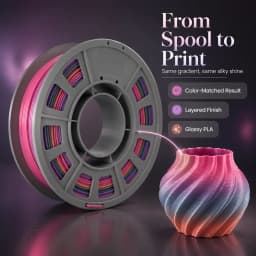 300g Rainbow PLA Filament 1.75mm 3D Printer Filament Heavy Neon Color Gradient Multi-Color Shiny Glossy Mini Spool Easy Printing