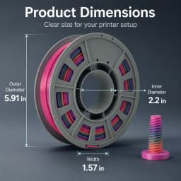 300g Rainbow PLA Filament 1.75mm 3D Printer Filament Heavy Neon Color Gradient Multi-Color Shiny Glossy Mini Spool Easy Printing