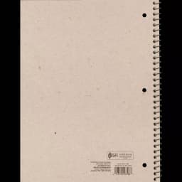 College Ruled Black 1 Subject Flexible Plastic Cover Spiral Notebook  3 Hole Punched, Perforated, 70 Pages