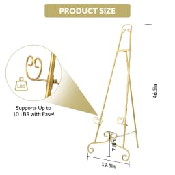Heavy Duty Adjustable Sign Holder Stand, 3-Level Height & Angle Metal Easel for Wedding Welcome Sign, Photo Frame Display with Non-Slip Base for Indoor/Outdoor Events, Art Exhibition, Cafe Promotion