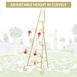 Heavy Duty Adjustable Sign Holder Stand, 3-Level Height & Angle Metal Easel for Wedding Welcome Sign, Photo Frame Display with Non-Slip Base for Indoor/Outdoor Events, Art Exhibition, Cafe Promotion