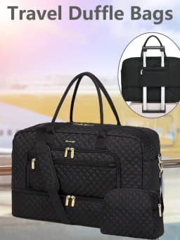 Large Women Travel Duffle Bag - Carry On Overnight Bag Weekend Travel Duffel Tote Bag Yoga Gym Bag With Wet Pocket Toiletry Weekender Overnight Bag For Travel Business Trips Sport , Personal Item Travel Bag With Shoes Compartment