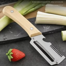 2026 New Paring Knife Ergonomic Wood Handle Knife Stainless Steel Vegetable Peeler with Wooden Handle 2-in-1 Fruit Potato Peeler