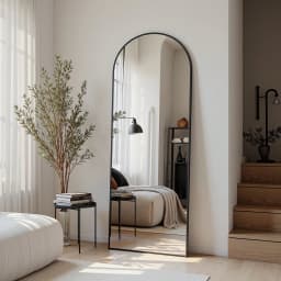 57"×19" Arched Full‑Length Floor Mirror, Freestanding Full‑Body Mirror with Stand, Wall‑Mountable Hanging Mirror for Bedroom, Living Room, Cloakroom, Home & Dorm Room Decor
