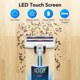 Blossom Cordless Stick Vacuum Cleaner, 28kPa Powerful Suction Wireless Vacuum with LED Display, Rechargeable Vacuum Cleaner Up to 40 Mins Runtime for Hard Floor, Carpet, Pet Hair Home Use