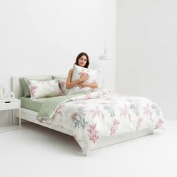 1/3pcs 100% Cotton Shabby Floral Pattern Chic Duvet Cover Set, Grey Yellow Pink Flower Print Vintage Comforter Cover Set with Metal Zippers, Luxury Elegant Farmhouse Bedding, White, Chinese Ink Paint Style, (1 Duvet Cover, 1/2 Pillowcases)