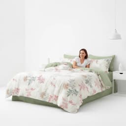 1/3pcs 100% Cotton Shabby Floral Pattern Chic Duvet Cover Set, Grey Yellow Pink Flower Print Vintage Comforter Cover Set with Metal Zippers, Luxury Elegant Farmhouse Bedding, White, Chinese Ink Paint Style, (1 Duvet Cover, 1/2 Pillowcases)