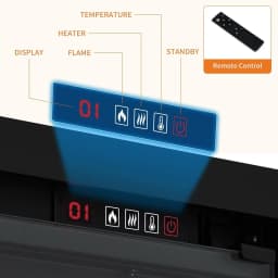 60 Inch Electric Fireplace Recessed Wall Mounted Linear Fireplace Heater with Log Crystal Inserts 12 Flame Colors Adjustable Speed Brightness 750 1500W Heats 400 Sq Ft Remote Control Touch Screen Built in Timer Low Noise for Living Room Bedroom