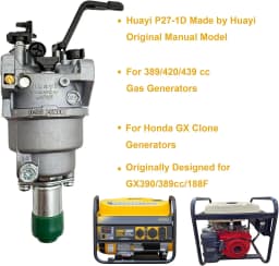 420cc 389cc GX390 Generator Carburetor Kit Huayi P27-1D Carb Kit OEM for Champion Predator Generac 439cc 459cc 6500 8750 9000 5500 7000 8000 7500 9500