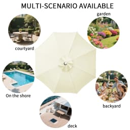 Replacement Canopy for 8 Ribs Umbrella Cover, Vented Top, Fits 8-Rib 2.7M/3M Patio Umbrella – Canopy Only