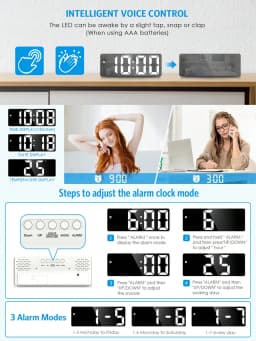 1pc LED Mirror Desk Clock, Digital Alarm Clock With Snooze Function, Snooze Function, Home Decor, chool Surprise, Study Supplies, Aesthetic sh2305111219428259