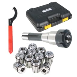 For Milling Machine's ER32 R8 Collet Chuck Holder with 11Pcs ER32 Collet Set and Wrench