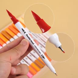 60-Pack Double-Headed Marker Pens – Fine & Brush Tip, Water-Based, Vibrant Colors for Art, Calligraphy, and Holiday Decoration