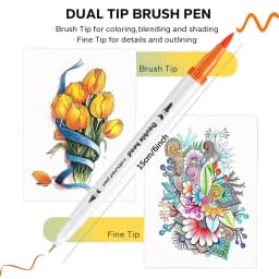 60-Pack Double-Headed Marker Pens – Fine & Brush Tip, Water-Based, Vibrant Colors for Art, Calligraphy, and Holiday Decoration