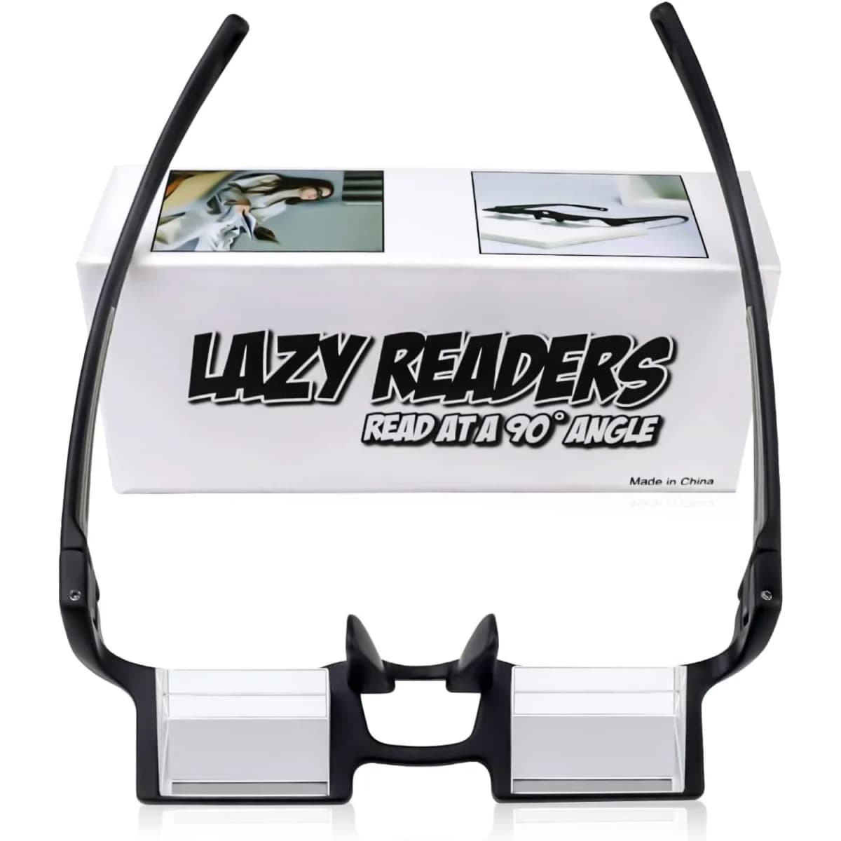 okcsc Lazy Reading Glasses Light Thinner Horizontal HD Glasses for Lying Down to Watch TV/Mobile Reading Books 90°Angle Prism Lazy Readers Glasses