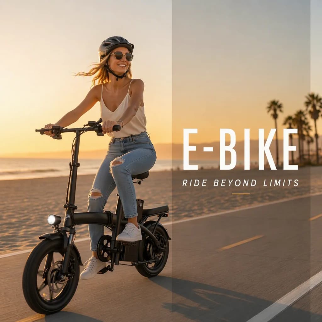 Folding Electric Bike for Adults, 500W Motor 48V 15Ah Removable Battery, 20MPH 35KM Range, 14" Fat Tire Commuter E-Bike with Dual Shock Absorbers & Disc Brakes