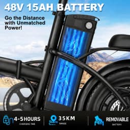 Folding Electric Bike for Adults, 500W Motor 48V 15Ah Removable Battery, 20MPH 35KM Range, 14" Fat Tire Commuter E-Bike with Dual Shock Absorbers & Disc Brakes
