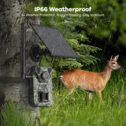 TMEZON 4G LTE Wildlife Camera with Mobile Phone Transfer App, 2.7K Solar Hunting Camera with SIM Card, PIR Motion Sensor, Night Vision NO SD CARD