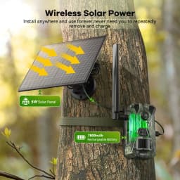 TMEZON 4G LTE Wildlife Camera with Mobile Phone Transfer App, 2.7K Solar Hunting Camera with SIM Card, PIR Motion Sensor, Night Vision NO SD CARD