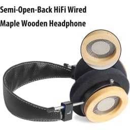 OKCSC WTD-3 Open Back HiFi Headphones Maple Wooden Shell 40mm Driver Unit Stereo Wired 3.5mm Jack Detachable Cable Vintage Style Over Ear Headphones for Music Audiophile Home Studio Listening