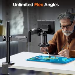 Elikliv EM4K-AF Flex 10.1'' Autofocus Digital Microscope with Arm 4K Soldering Microscopio for Electronics 2000X HDMI Microscope IPS 52MP Watchmaking Magnifier Whole Coin View for Coin Collectors