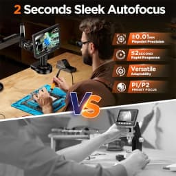 Elikliv EM4K-AF Flex 10.1'' Autofocus Digital Microscope with Arm 4K Soldering Microscopio for Electronics 2000X HDMI Microscope IPS 52MP Watchmaking Magnifier Whole Coin View for Coin Collectors