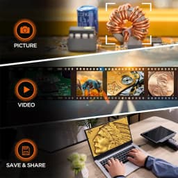 Elikliv EM4K-AF Flex 10.1'' Autofocus Digital Microscope with Arm 4K Soldering Microscopio for Electronics 2000X HDMI Microscope IPS 52MP Watchmaking Magnifier Whole Coin View for Coin Collectors