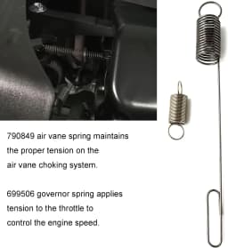 790849 699056 Air Vane Spring Governor Spring Replacement kit (2 pack) Compatible with Briggs & Stratton Engines Cub Cadet MTD Toro Craftsman Troy Bilt Lawn Mowers