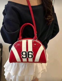 New Fashion Handheld & Shoulder Bowling Bag, Fashionable, Personalized, Streetwear, Cute, Cool, Y2K, Vintage, College, Numeric, Sports, School Bag, Suitable For Teenagers, Valentine's Day