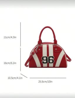 New Fashion Handheld & Shoulder Bowling Bag, Fashionable, Personalized, Streetwear, Cute, Cool, Y2K, Vintage, College, Numeric, Sports, School Bag, Suitable For Teenagers, Valentine's Day