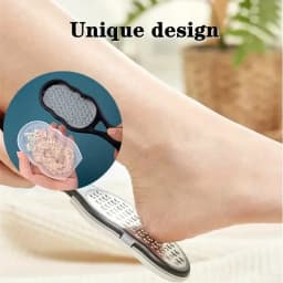 Stainless Steel Foot File - Anti-Splash Ergonomic File with Coarse/Fine Grit, Durable for Home Pedicure & Holiday Gift