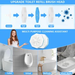 20PCS Toilet Wand Refills Disposable Toilet Brush Replacement Heads with Upgraded Fiber Bristles, Compatible with Clorax Toilet Brush Replacement Systems, Handle Not Include