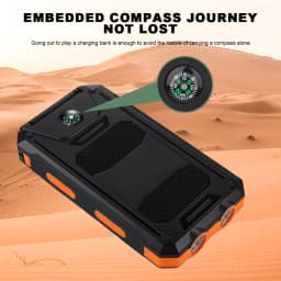 Solar Power Bank 100000mAh Portable Charging Poverbank External Battery Charger Strong Light LDE Light for All Smartphones