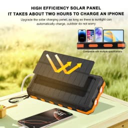 Solar Power Bank 100000mAh Portable Charging Poverbank External Battery Charger Strong Light LDE Light for All Smartphones