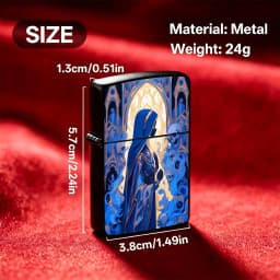 Reusable Flip-top Pocket Metal Windproof Lighter with Gothic Skeleton Nun Design, Retro Dark Religious Aesthetic Style, Creative Personalized Portable Ignition Tool, Ideal for Niche Trend Playand Gift-giving Humorous and Fun Light