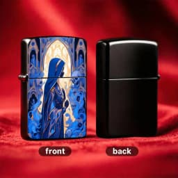 Reusable Flip-top Pocket Metal Windproof Lighter with Gothic Skeleton Nun Design, Retro Dark Religious Aesthetic Style, Creative Personalized Portable Ignition Tool, Ideal for Niche Trend Playand Gift-giving Humorous and Fun Light