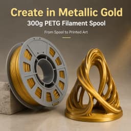 300g PETG Filament 1.75mm 3D Printer Filament Metallic Gold Shiny Glossy Finish Mini Spool Heat Resistant Easy Printing