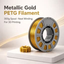 300g PETG Filament 1.75mm 3D Printer Filament Metallic Gold Shiny Glossy Finish Mini Spool Heat Resistant Easy Printing