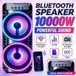 Professional Large Bluetooth Speaker with Microphone, Portable Design, Featuring JBL Subwoofer Party Box, LED Lights, Compatible with BT/USB/TF/AUX/FM/TWS/MIC/EQ Functions, Professional Karaoke. Ideal Gift for Birthdays, Christmas, and New Year