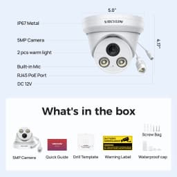 VIKYLIN 5MP Full Color IP Camera Outdoor POE H.265 Onvif Wide Angle 2.8mm AI Humanoid Detection Home CCTV Surveillance Camera