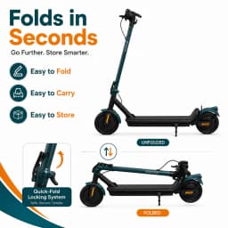 SOFLOW Adult Folding Electric Scooter 350W Motor 25km/h Max Speed 36V 5Ah Battery 8.5 Inch Tire Portable Foldable E‑Scooter for City Commute