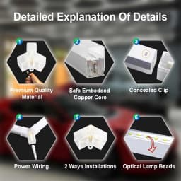 Honeycomb Hexagonal Deformable LED Garage Light 440mm light tube 6500K Daylight White High Bright Ceiling Lamp for Garage Warehouse Basement Workshop