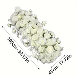 Rose And Hydrangea Artificial Flower Arrangement - Long Strip for Wedding, Engagement, Home Decor, Outdoor Garden Display, No Container Included, Bouquet Accessories