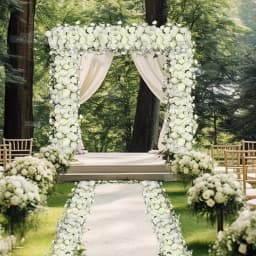 Rose And Hydrangea Artificial Flower Arrangement - Long Strip for Wedding, Engagement, Home Decor, Outdoor Garden Display, No Container Included, Bouquet Accessories