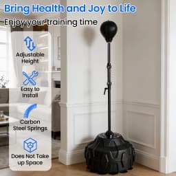 Reflex Speed Bag, Adjustable Height, Free Standing Base (56 - 71in) - Boxing Trainer for Home Gym Use
